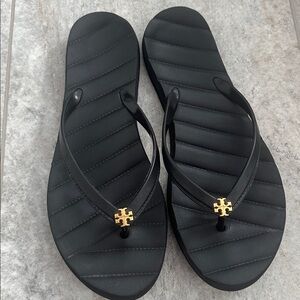 Tory Burch Black Kira Flip Flops